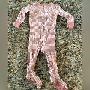Old Navy Pink and White Striped Kids Footie
